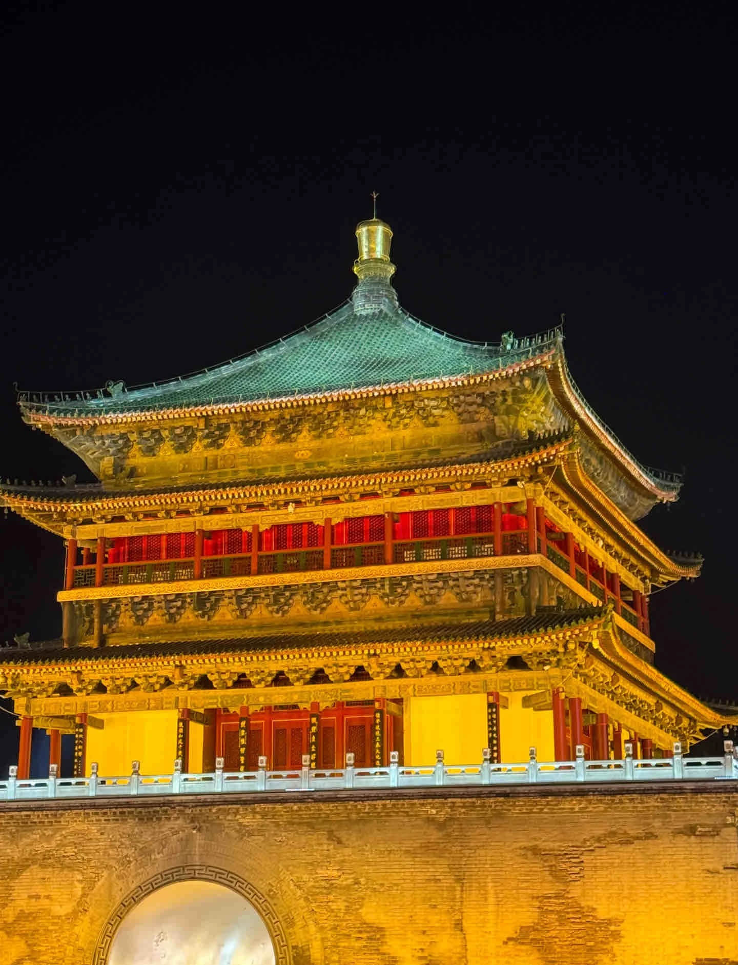 Xi'an Bell Tower night scene with illumination