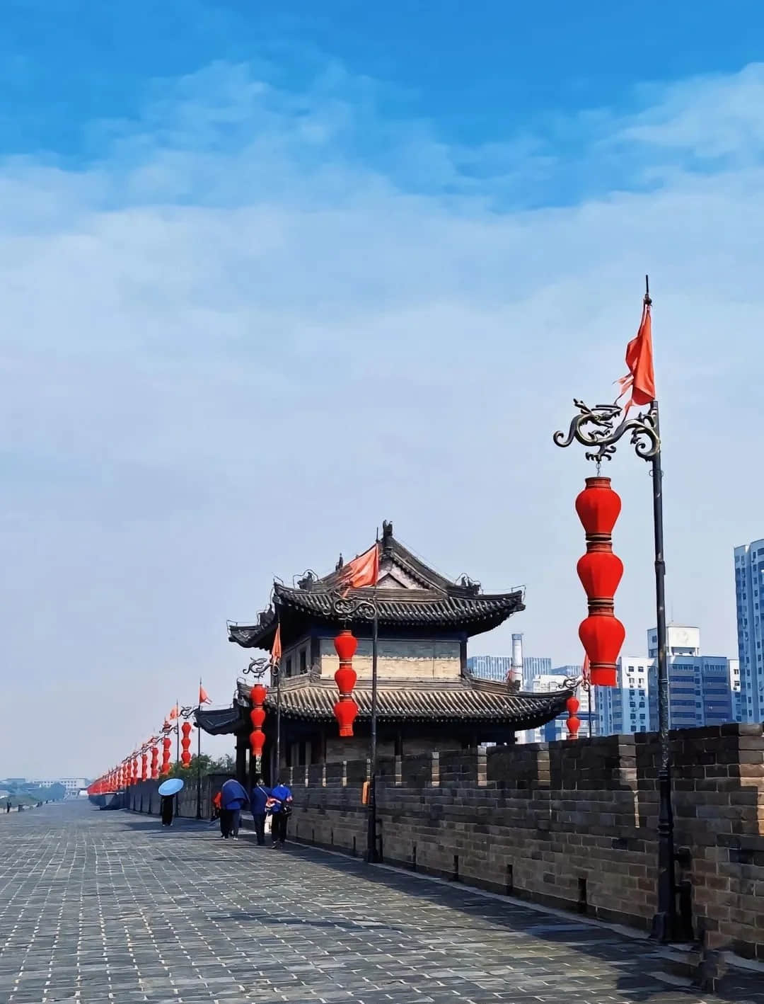 A section of Xi'an City Wall during daytime