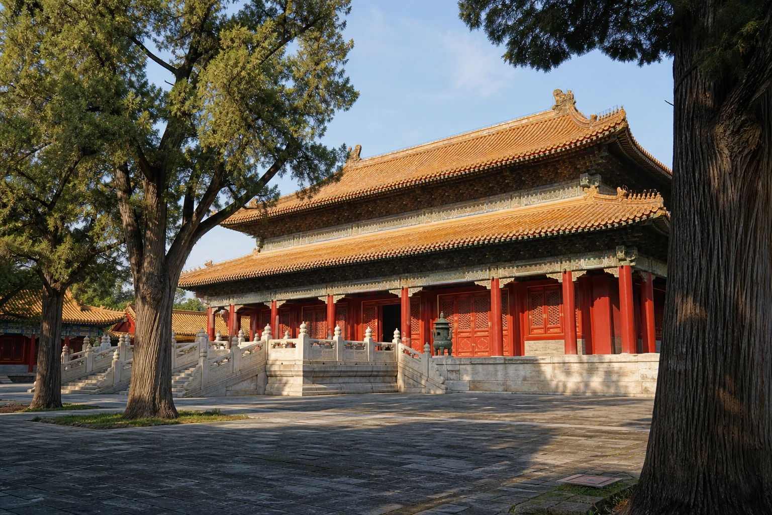 Dacheng Hall courtyard at Beijing's Confucius Temple