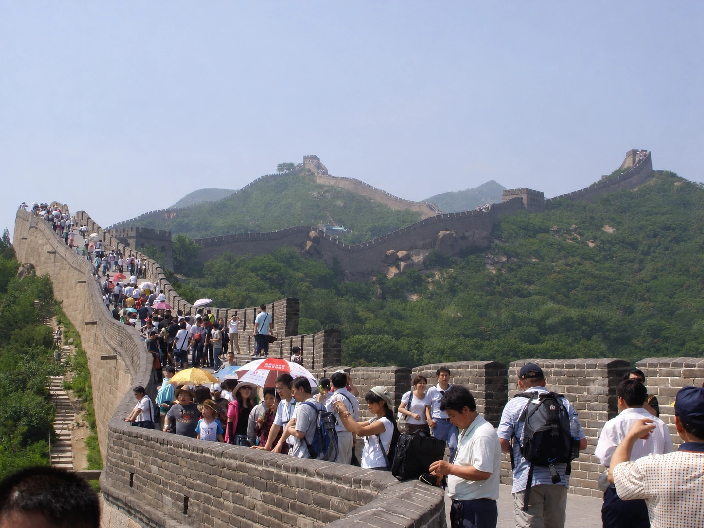 Scenic view of Badaling Great Wall during sunset