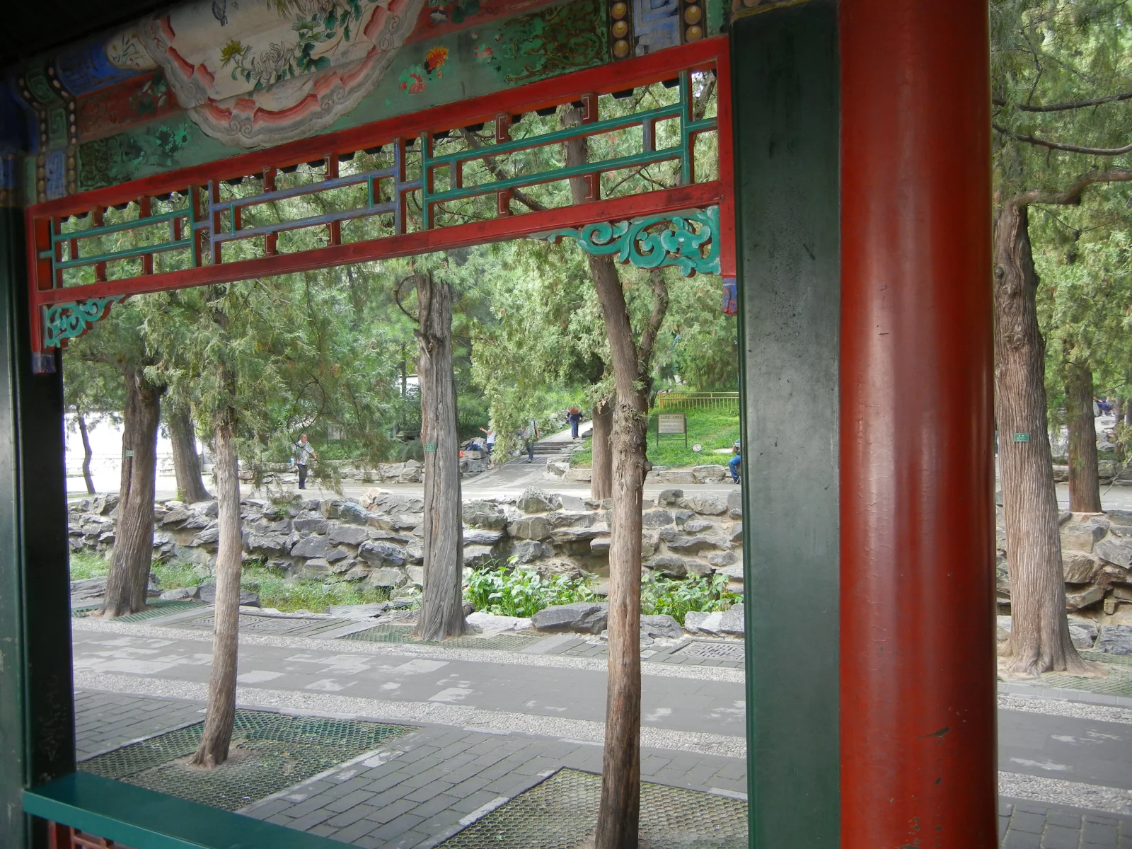Painted panels and structural framing in the Summer Palace Long Corridor