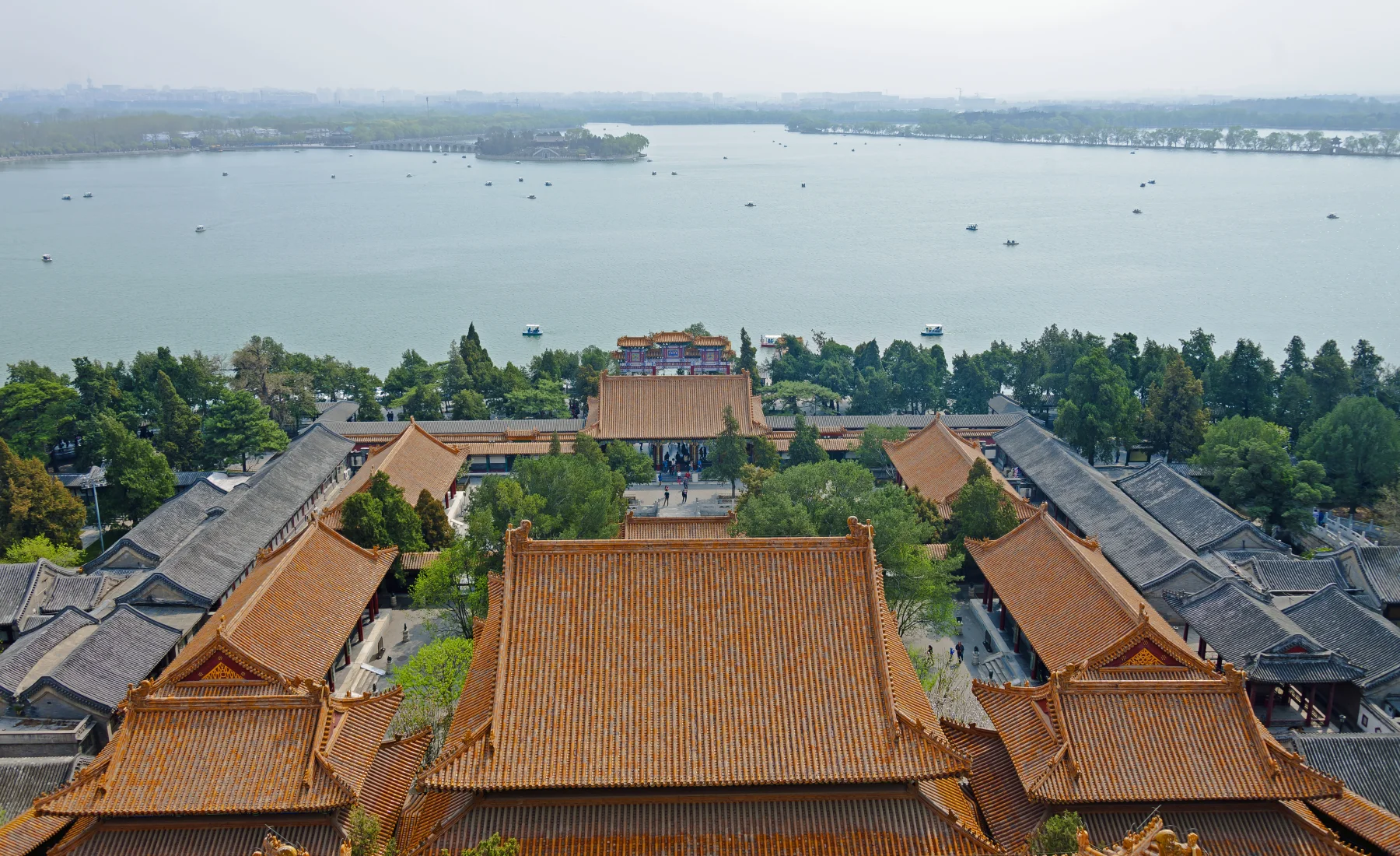 Kunming Lake and Summer Palace buildings viewed from Longevity Hill