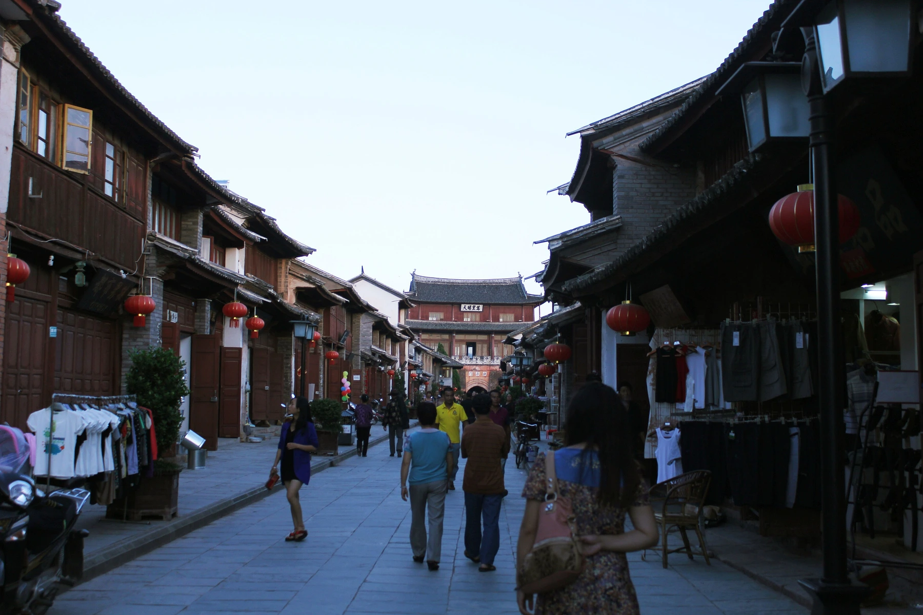 Traditional buildings along Risheng Road in Weishan
