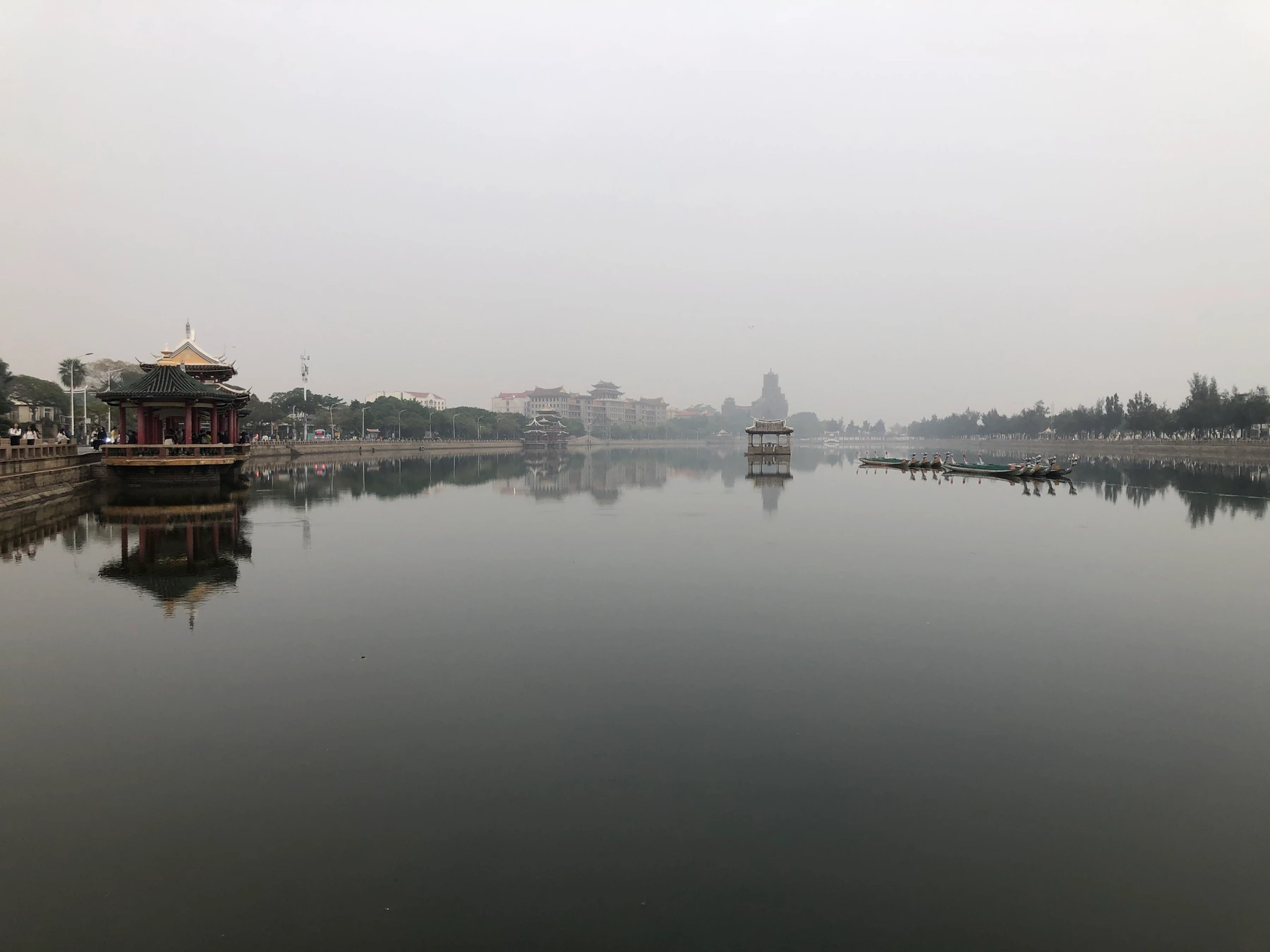 Dragon Boat Pond and surrounding Jimei architecture