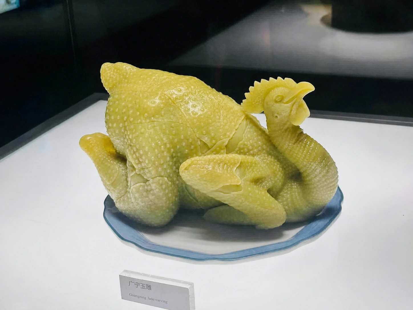 The famous white-cut chicken jade carving