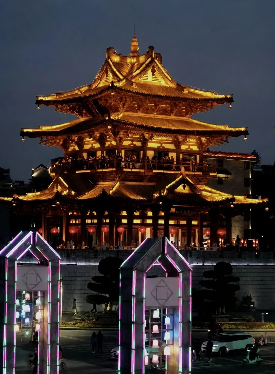 East-West Lane Night Architecture