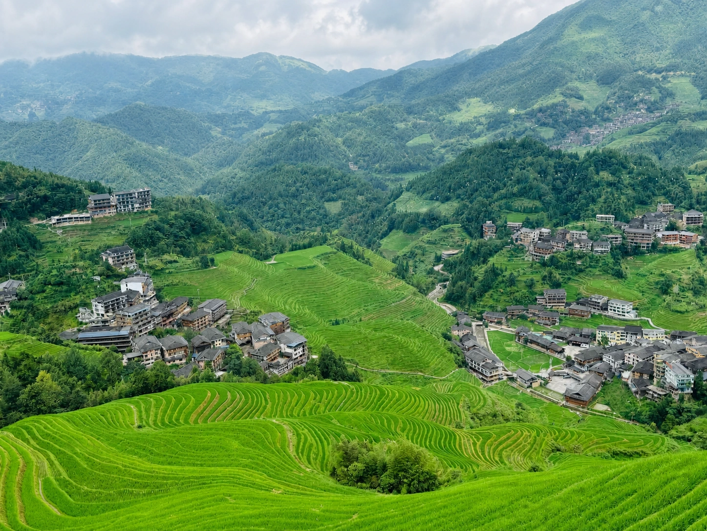 Traditional mountain houses among the Jinkeng rice terraces