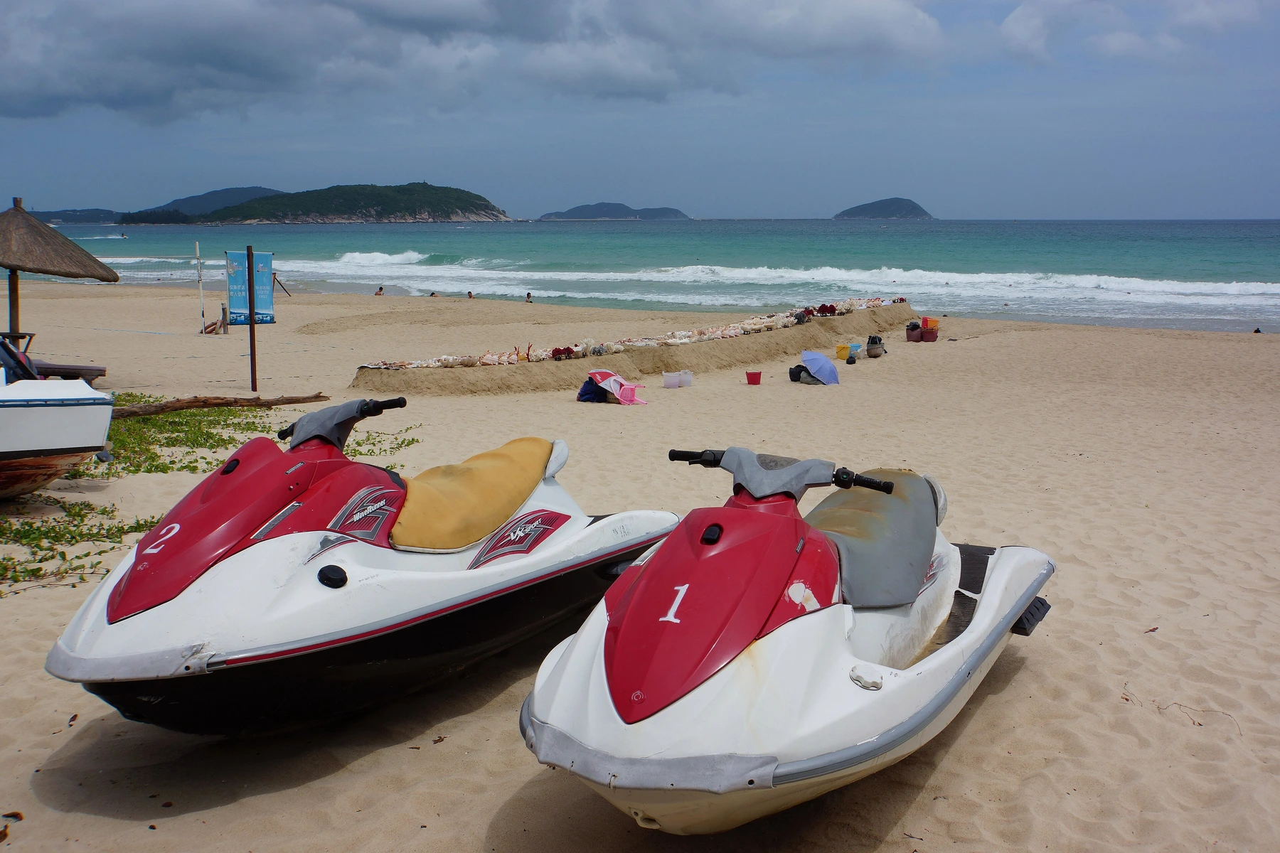 Tropical landscape beside the Yalong Bay coast in Sanya