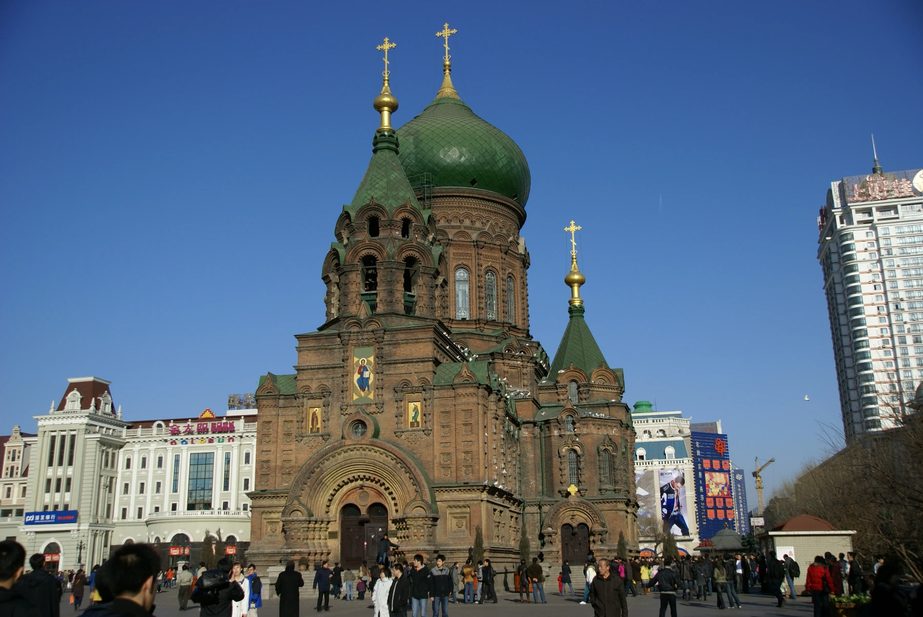 Red-brick Saint Sophia Cathedral in central Harbin