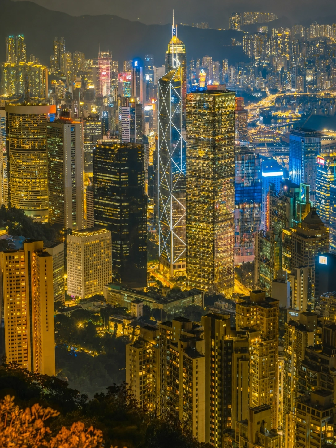 Night view of buildings from Victoria Peak