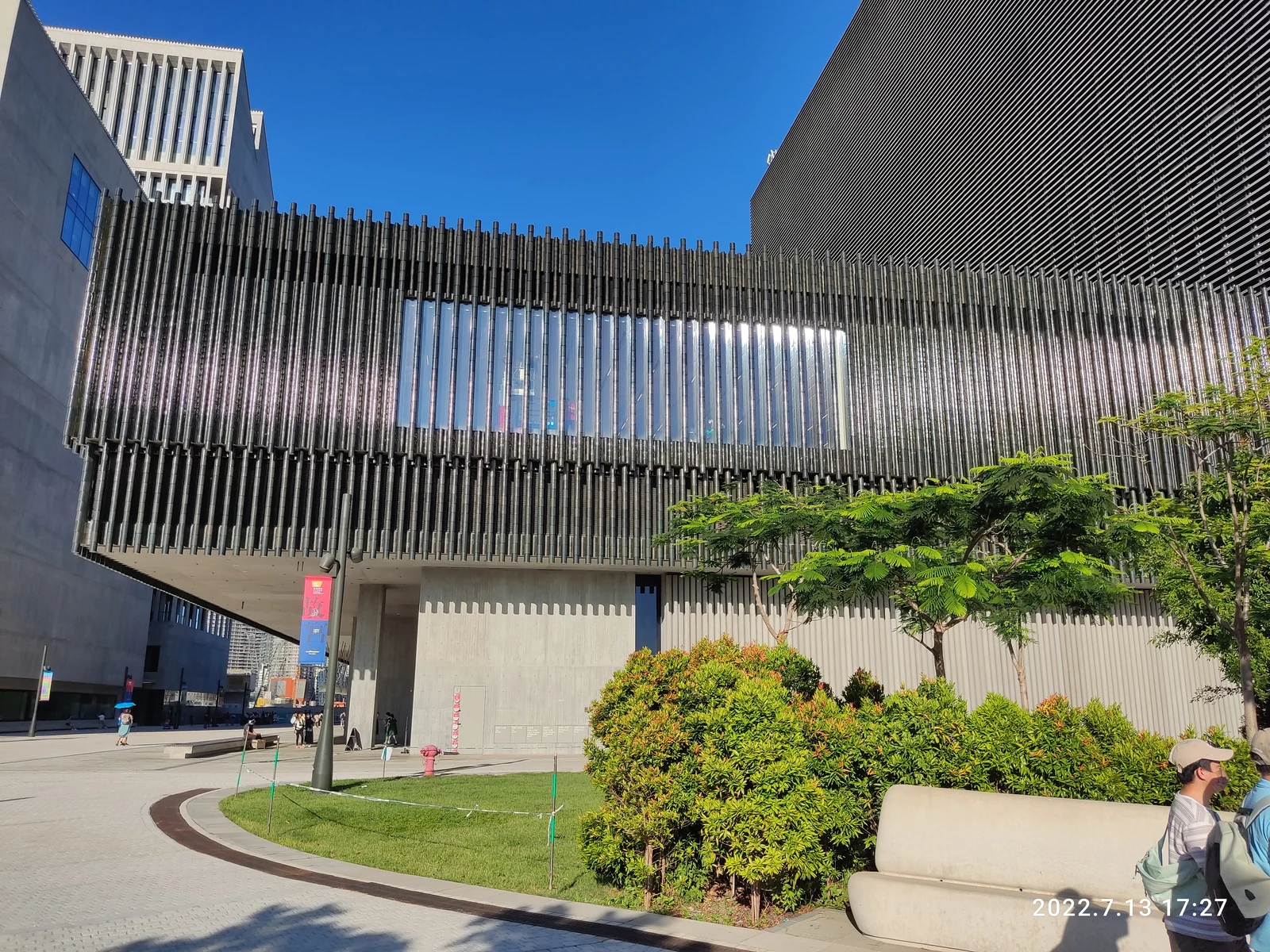 Terracotta-clad exterior facade of M+ in West Kowloon