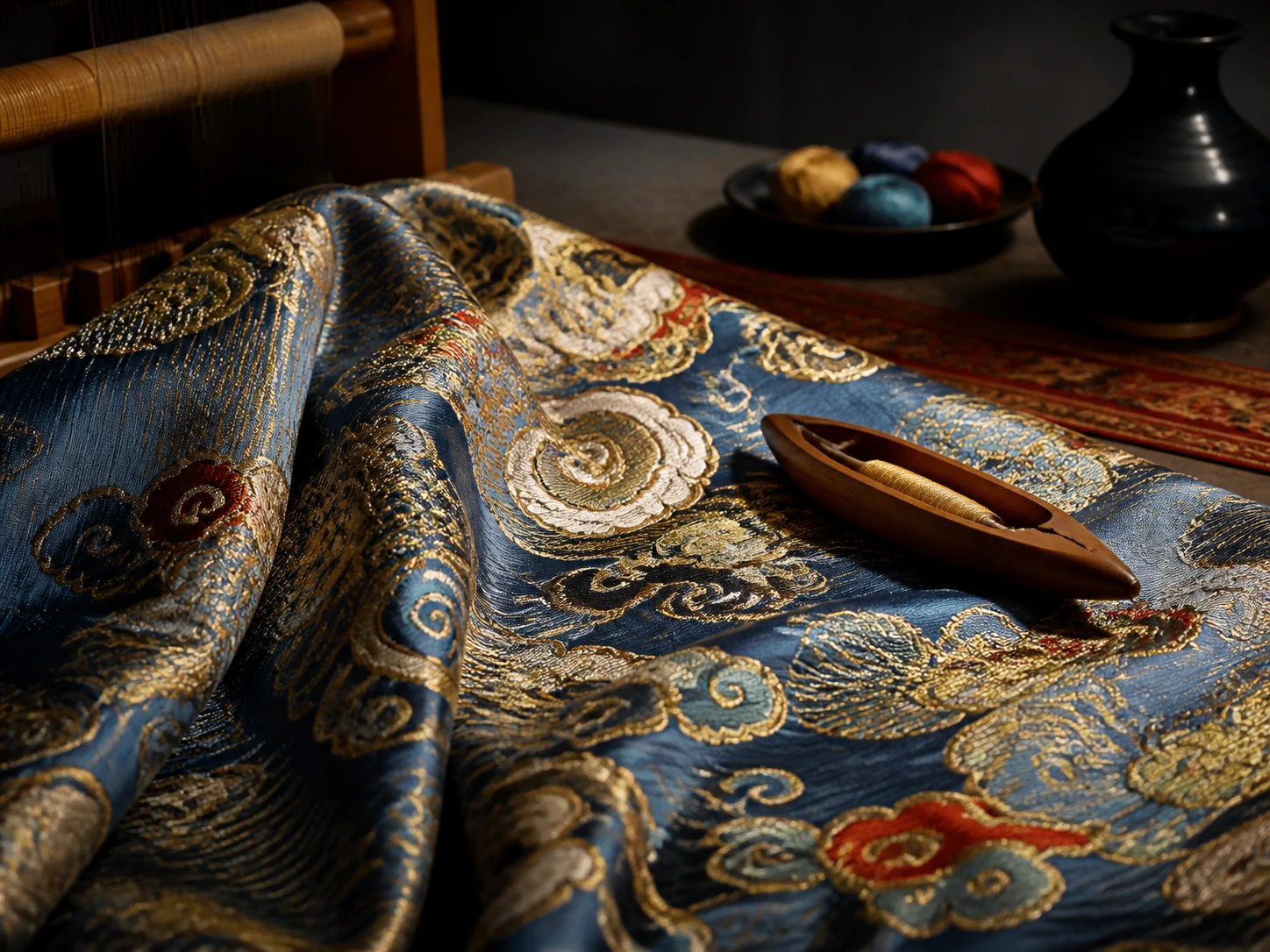Interpretation of Nanjing cloud brocade, silk thread and a wooden shuttle