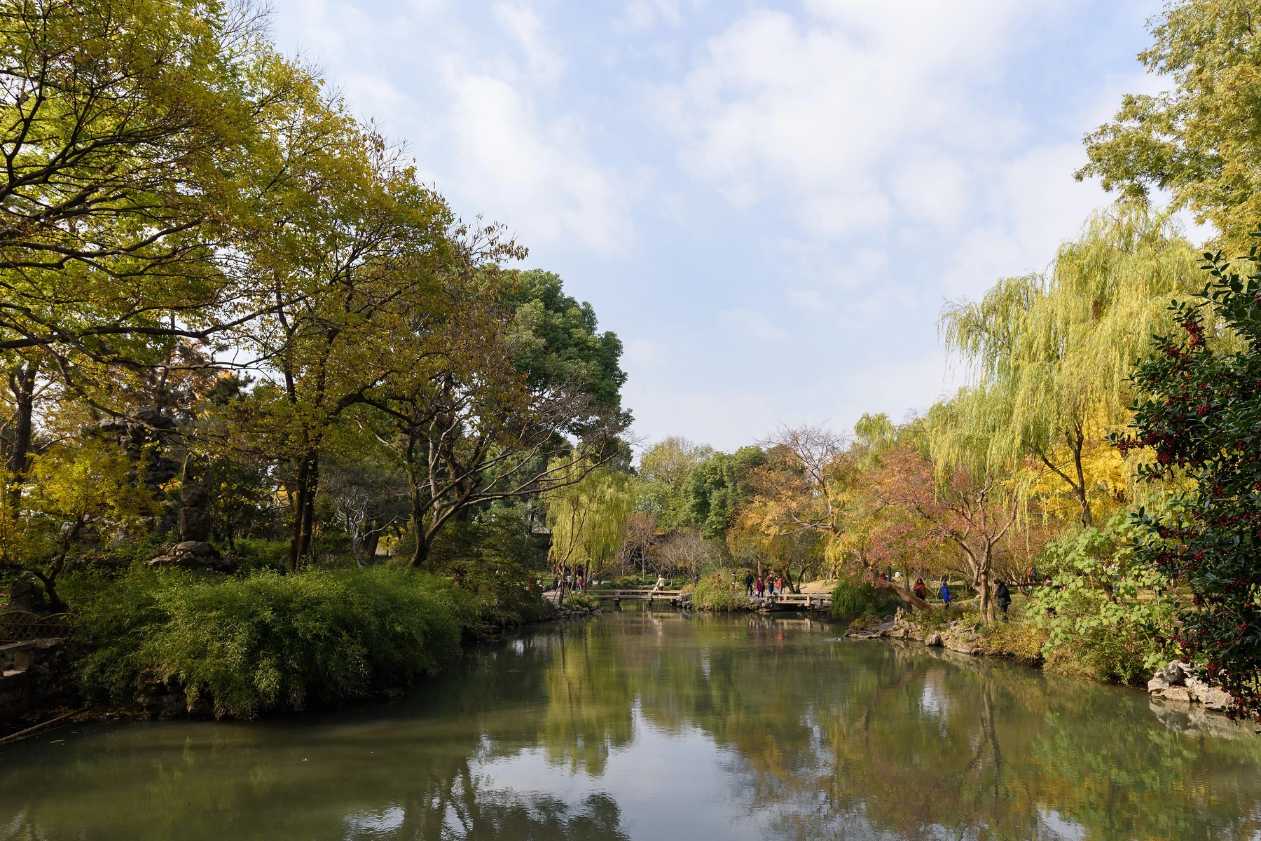 Autumn water landscape and layered vegetation in the Humble Administrator's Garden