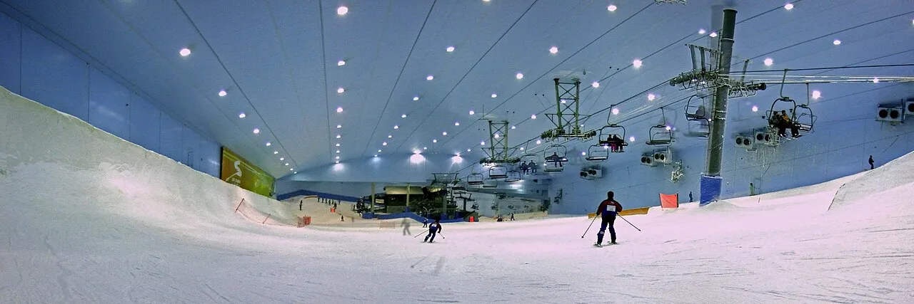 Illustrative view of an indoor ski slope, not Shanghai L+SNOW
