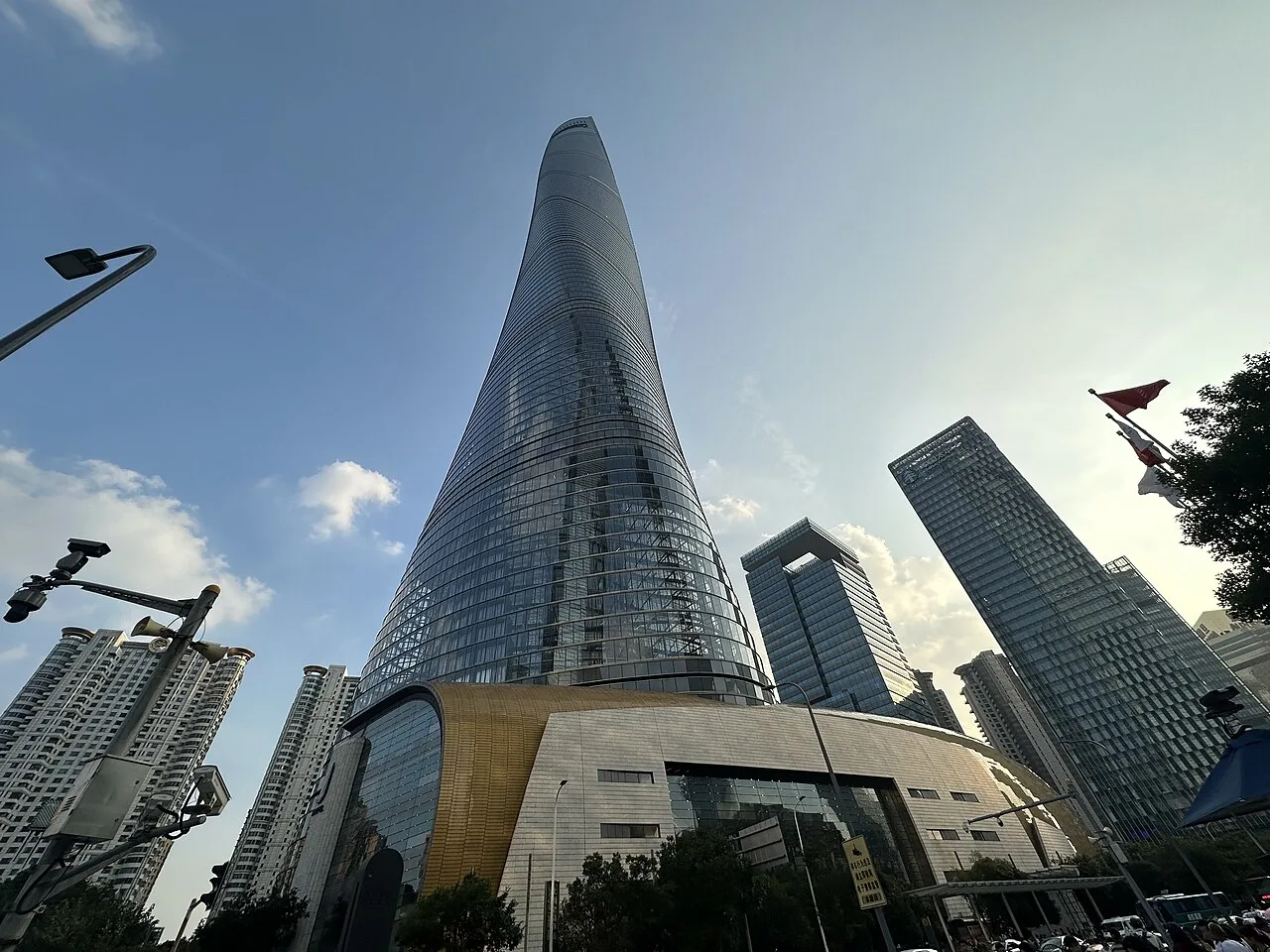Shanghai Tower seen from street level in Lujiazui