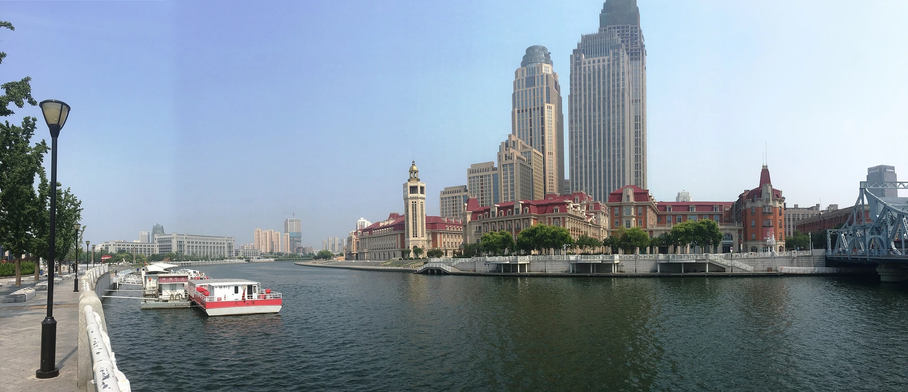 Haihe riverfront buildings near Jinwan Plaza in central Tianjin