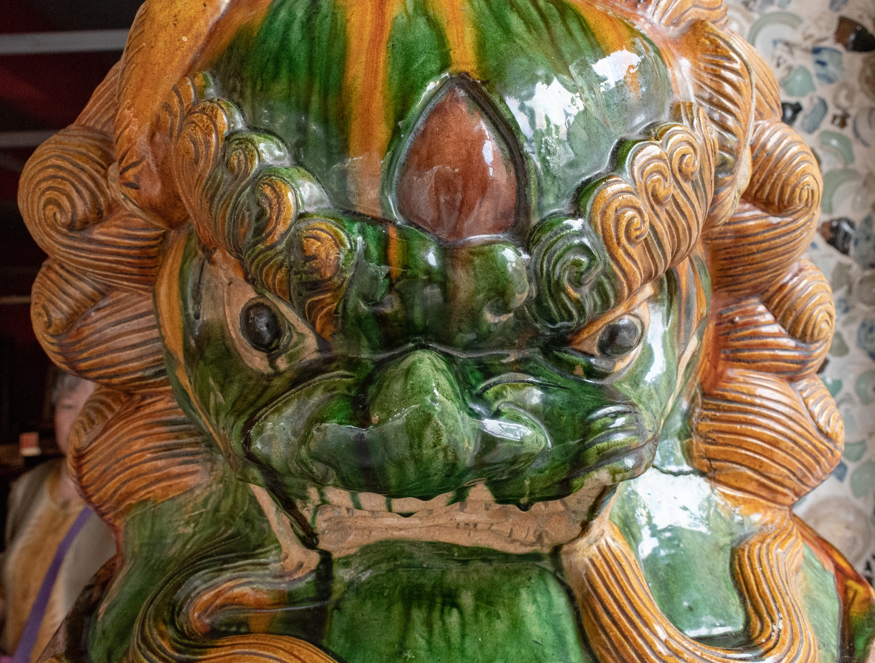 Dense ceramic decoration on Tianjin Porcelain House
