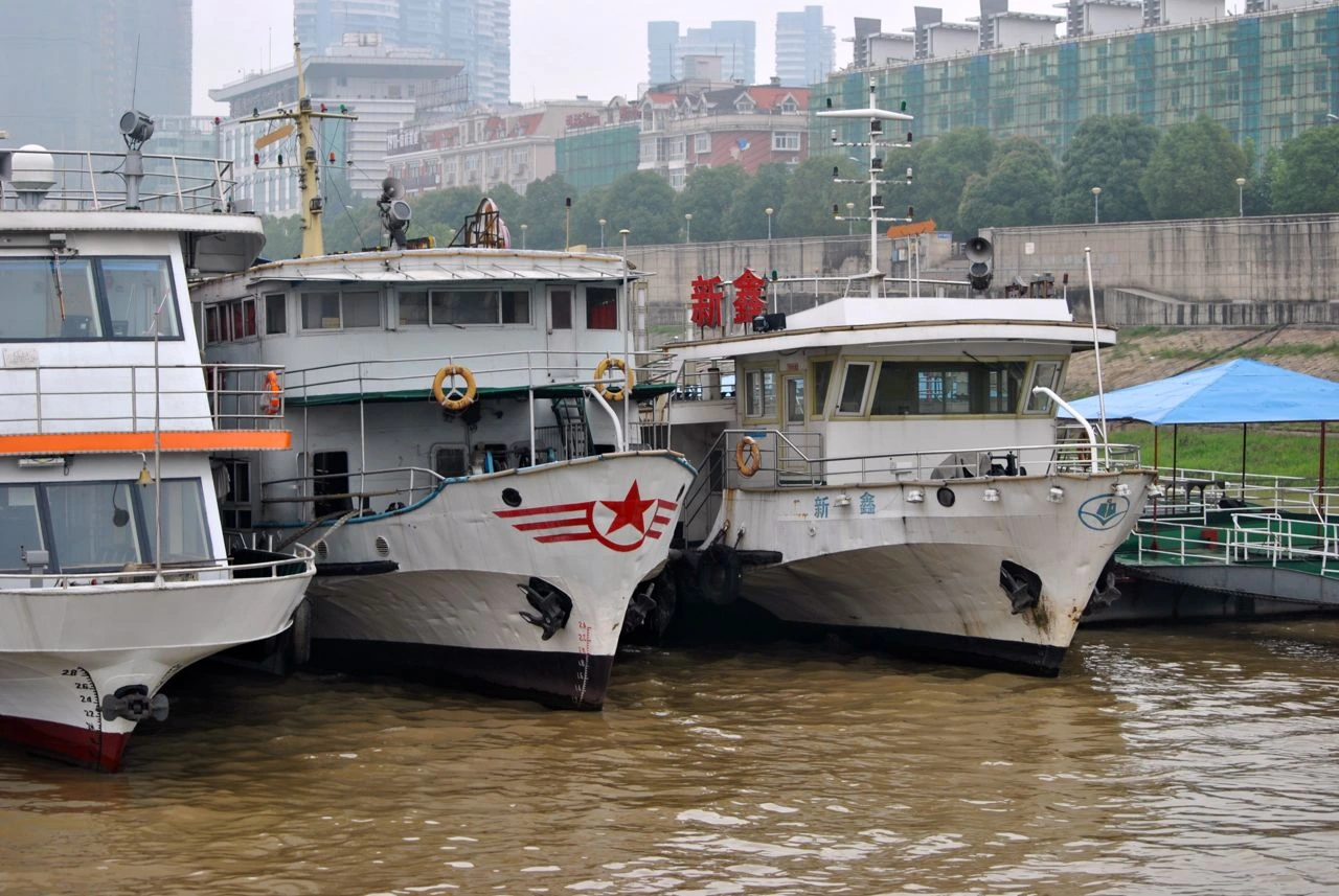 Yangtze riverfront view from a Wuhan ferry crossing