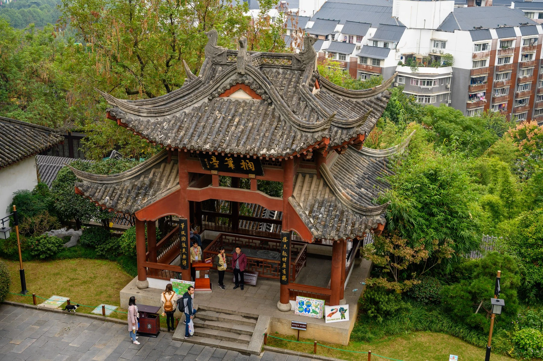 View from the Yellow Crane Tower area toward the Yangtze River and Wuhan skyline