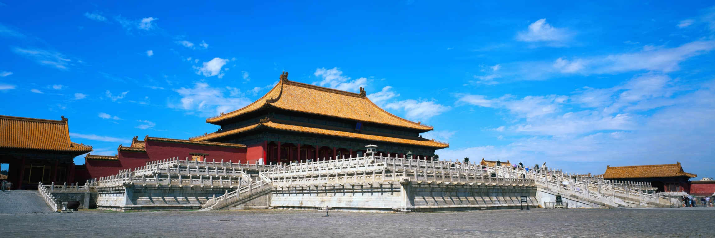 Panoramic view of the Three Great Halls in the Forbidden City