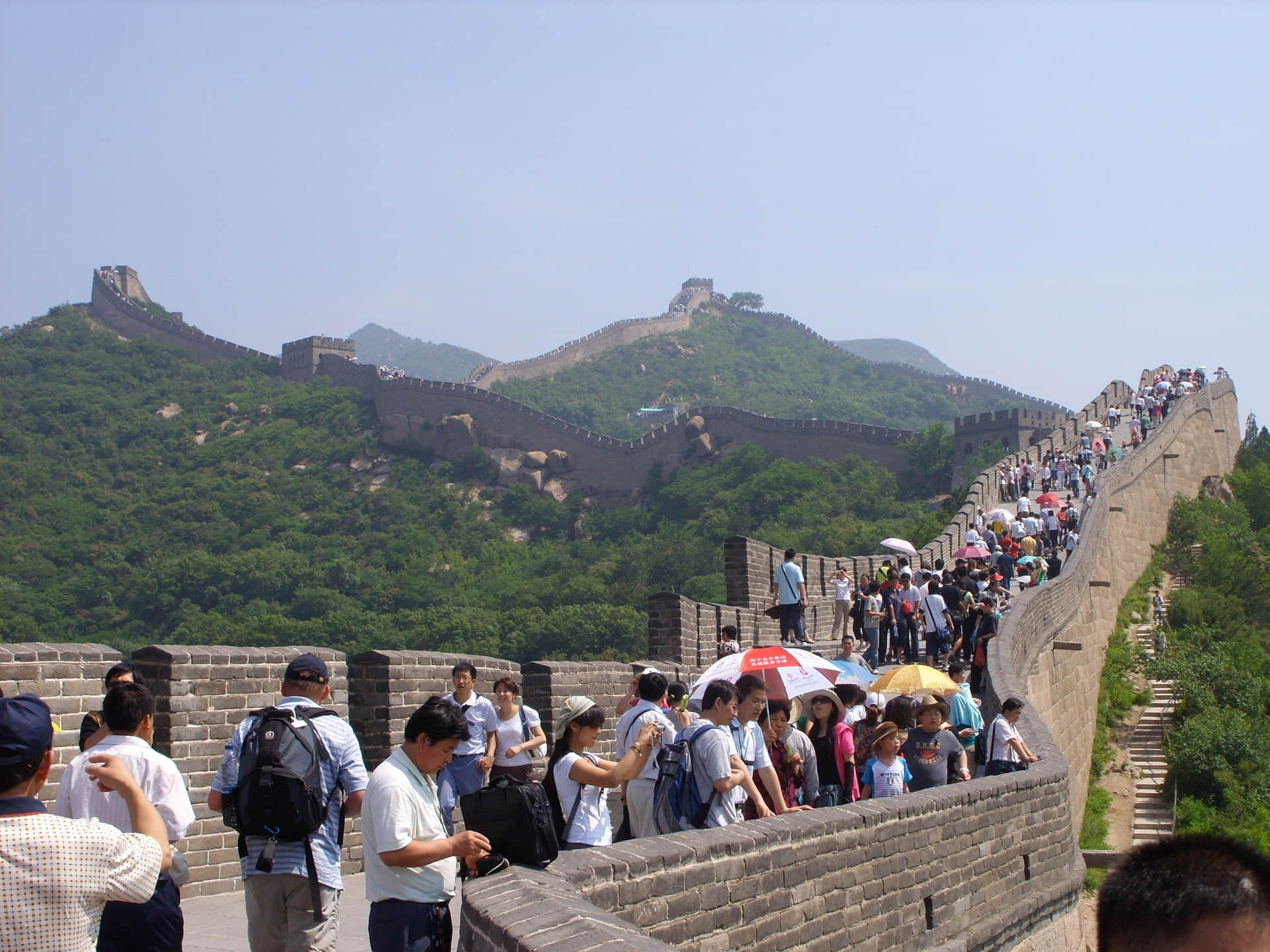 Scenic view of Badaling Great Wall during sunset