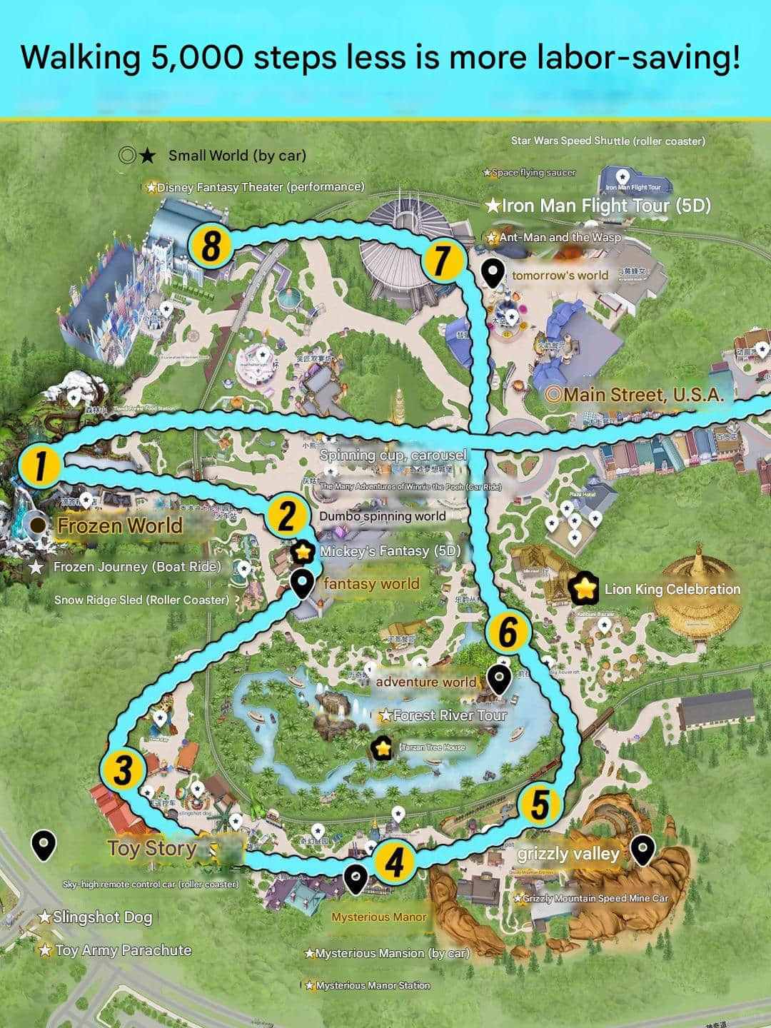 Disney map route guide