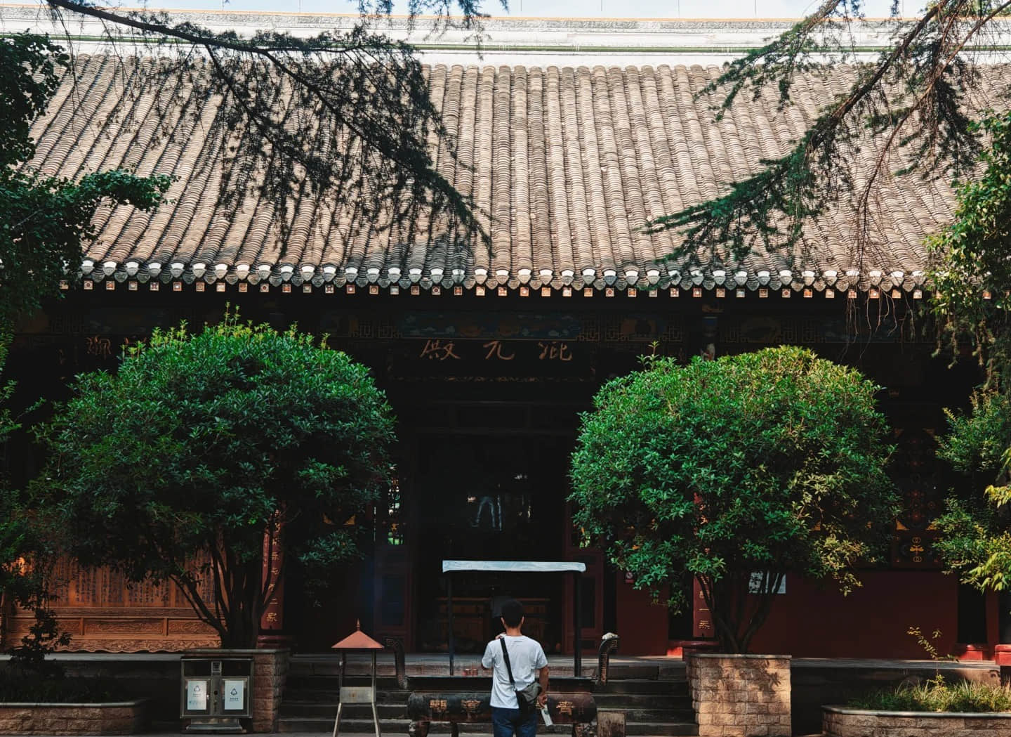 The historic Eight Trigrams Pavilion at Qingyang Temple