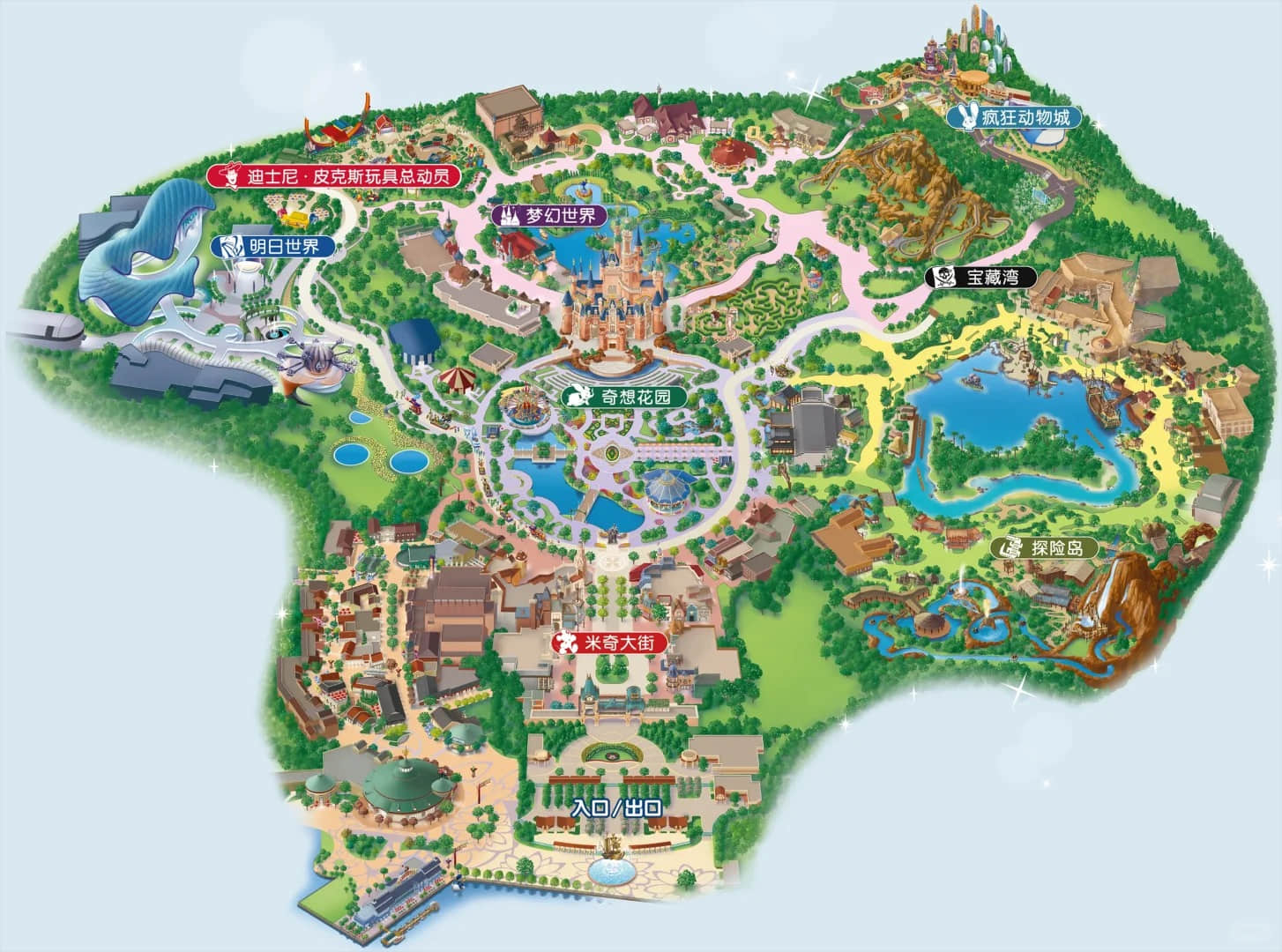 Shanghai Disneyland map overview