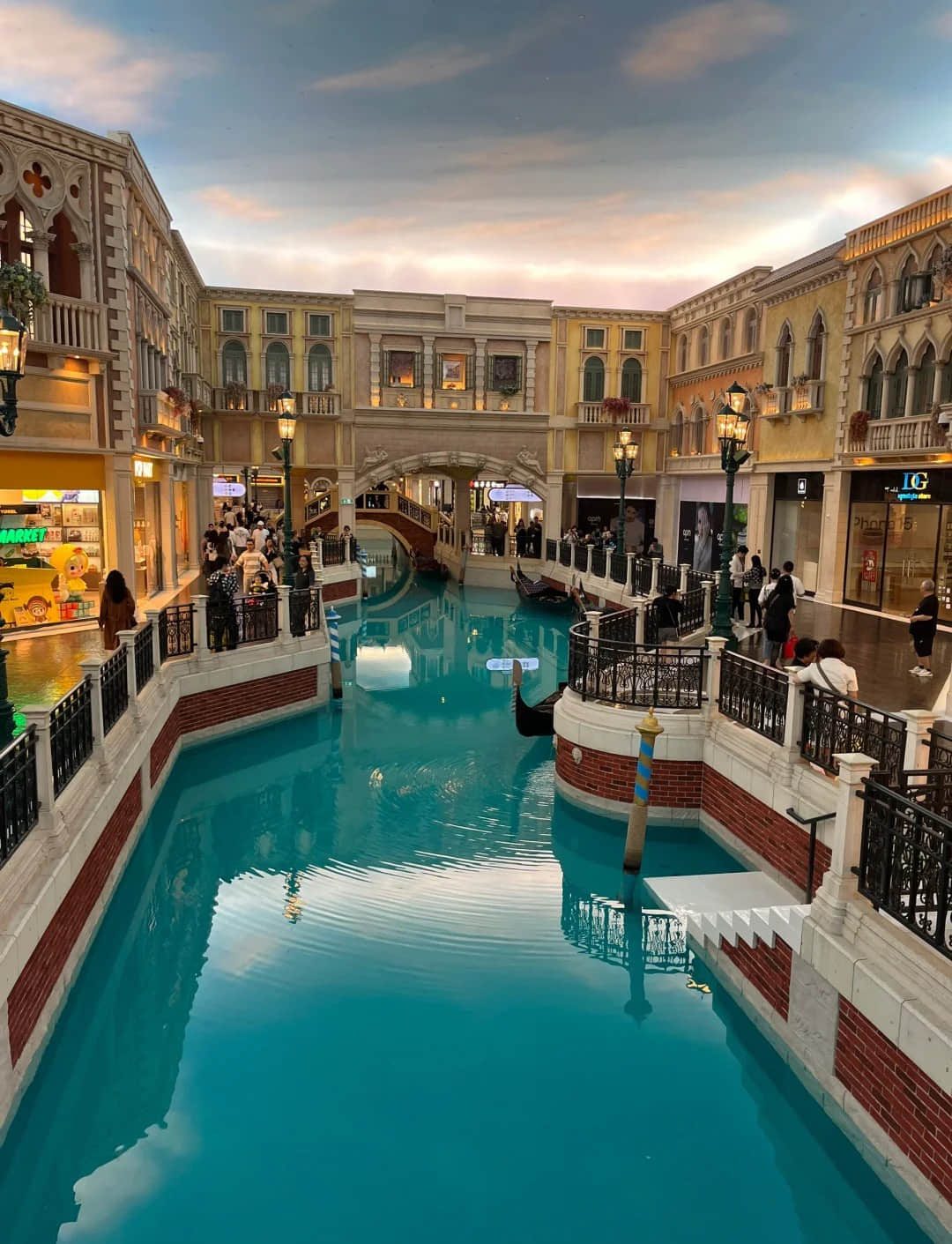 Interior architecture with canals and bridges at The Venetian Macao