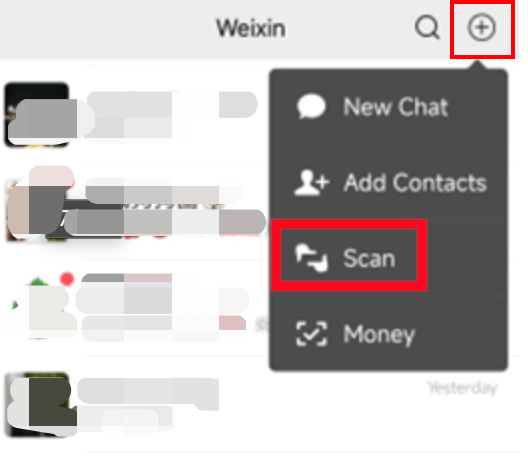 Scan a QR code to pay in WeChat Pay