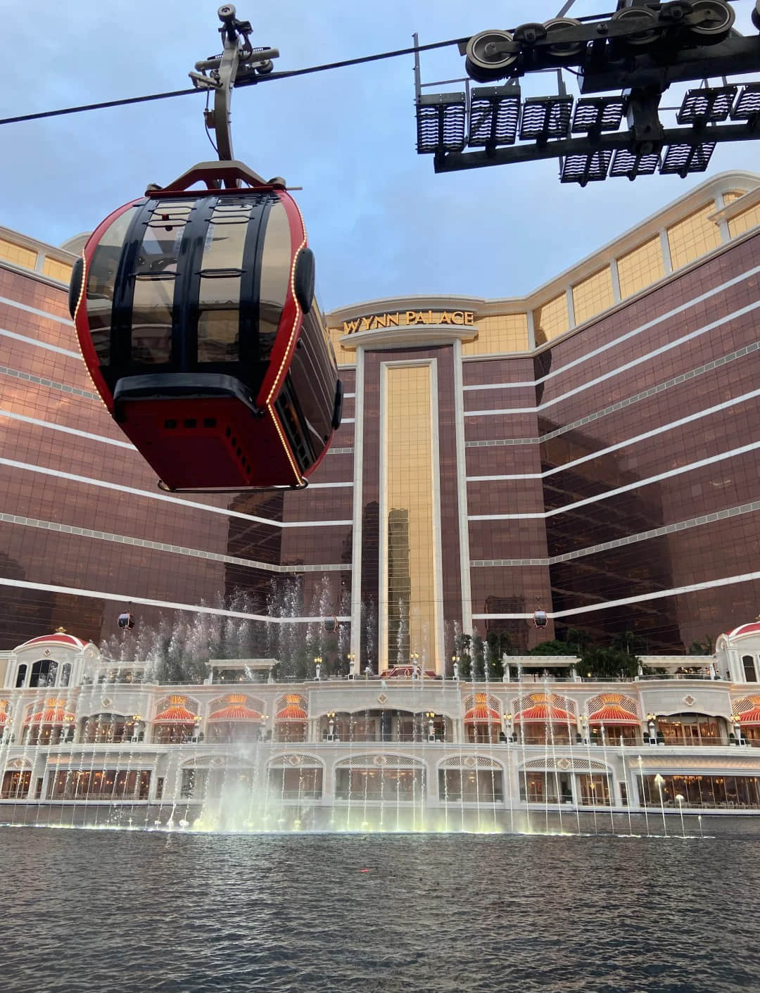 Wynn Palace's iconic SkyCab with the building facade